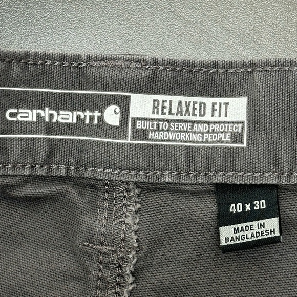 Carhartt Gray Rugged Flex Relaxed Fit Canvas Work Pant 40X30 BN2291-M 6 pockets - Picture 8 of 16